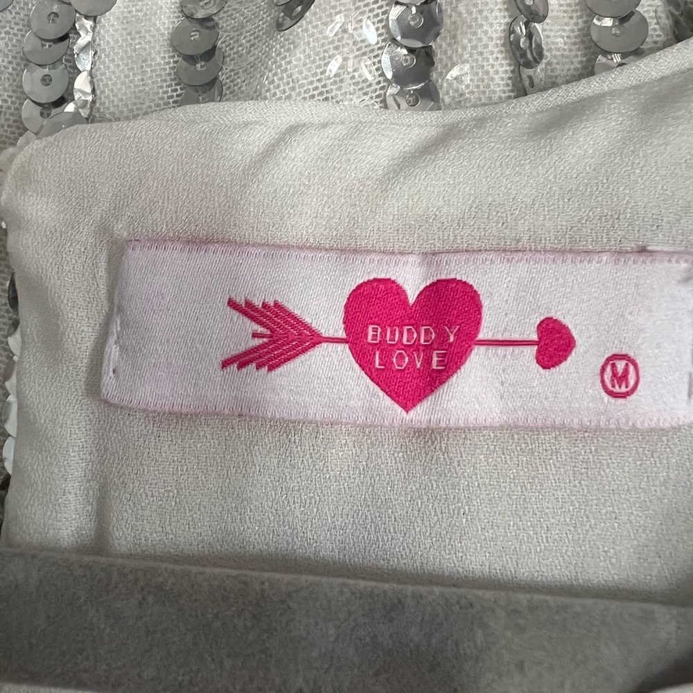 Euc Buddy Love Laura Silver Sequined Short Set Size M — image 6 of 7